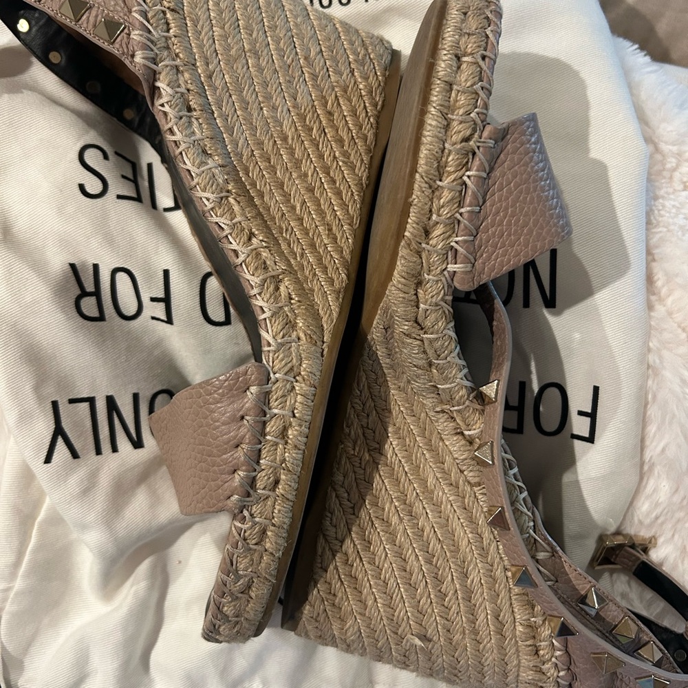 Valentino Beige Wedge Sandals